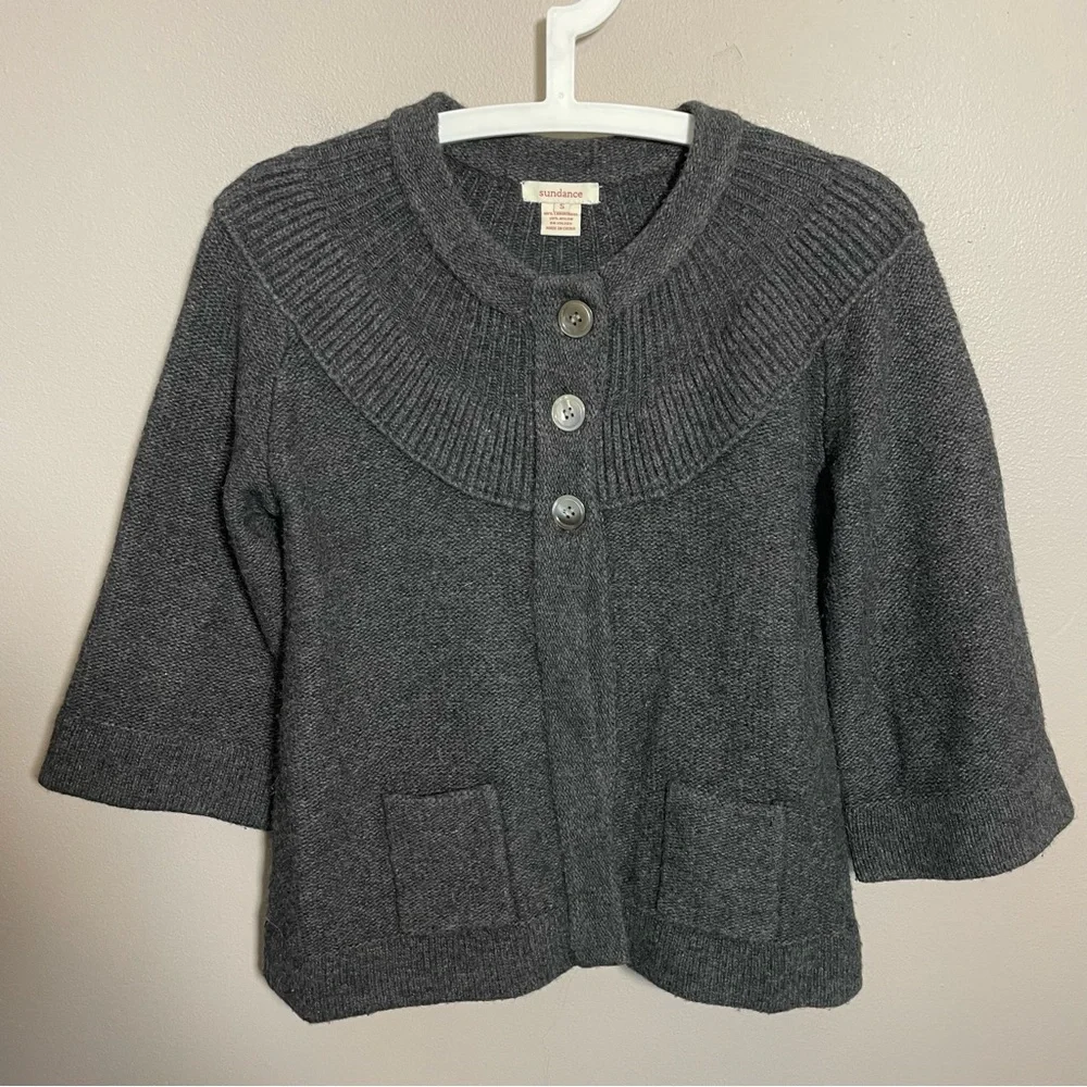 Sundance Lambswool cardigan Swing sweater small